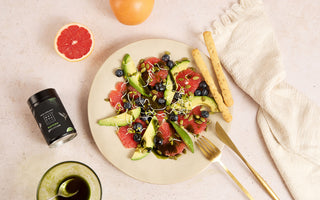 Grapefruit salad with matcha vinaigrette