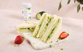 Matcha cream cheese cucumber sandwich